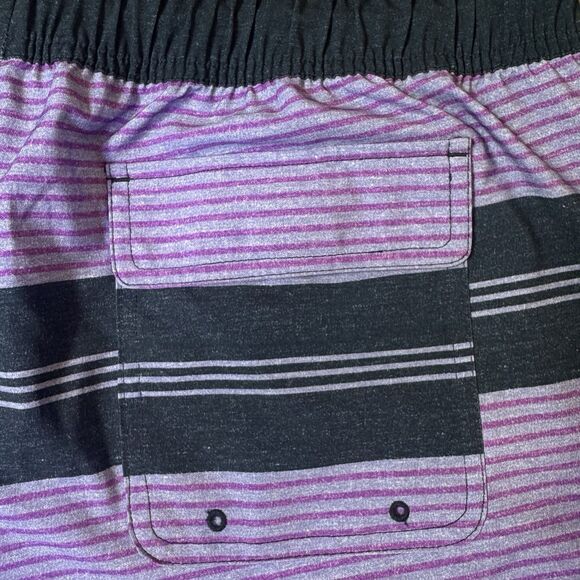 Oakley Hydrolix Boardshorts Swim Trunks Size L Stripe Purple Navy Marlin RC 20” - Picture 4 of 9